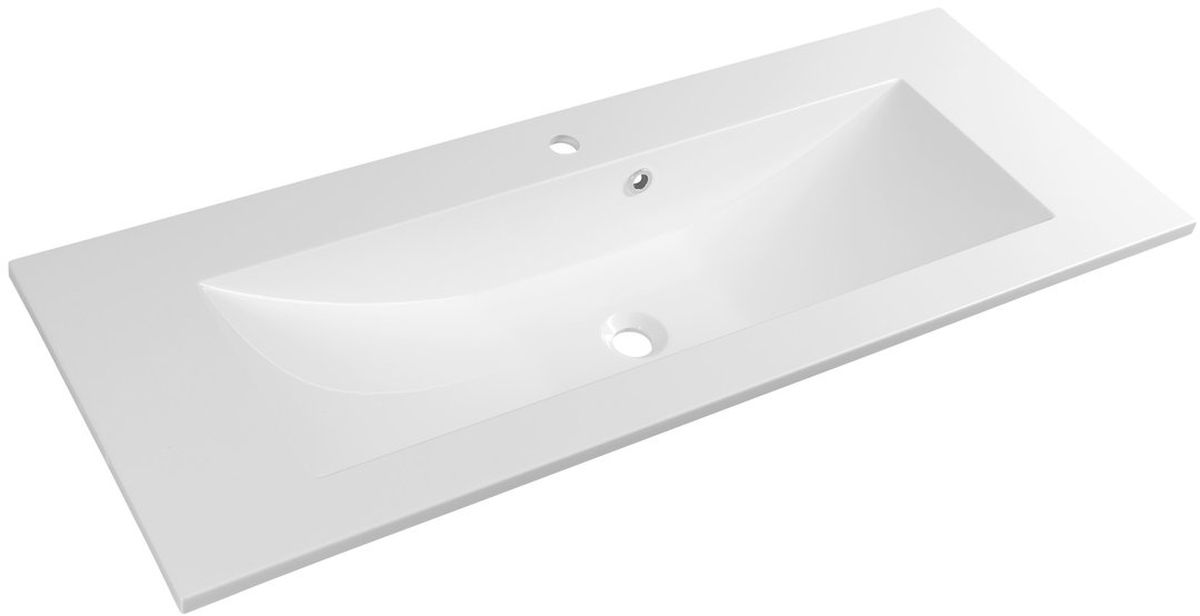 Sapho Yukon lavabo 120x45 cm rettangolare da incasso bianco YU121