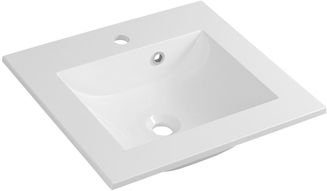 Sapho Yukon lavabo 50x45 cm rettangolare da incasso bianco lucida YU050
