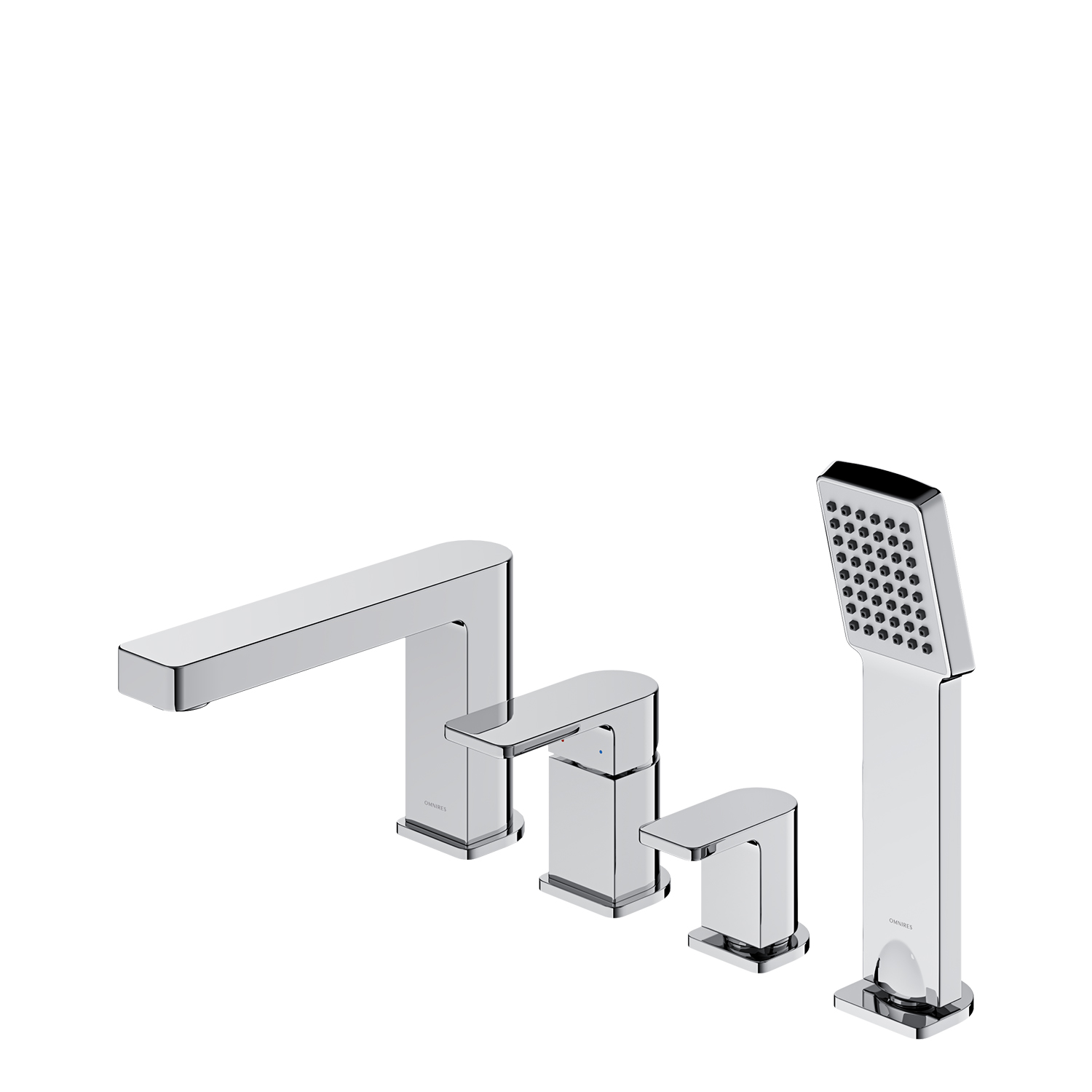 Omnires Baretti rubinetto per vasca e doccia bordo vasca cromo BA7832CR