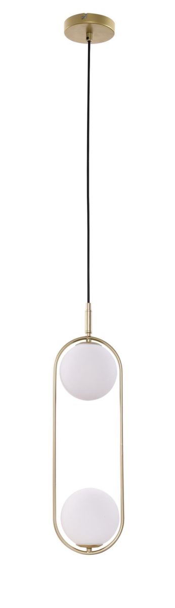 Candellux Cordel lampada sospesa 2x28 W bianco-ottone 32-73464