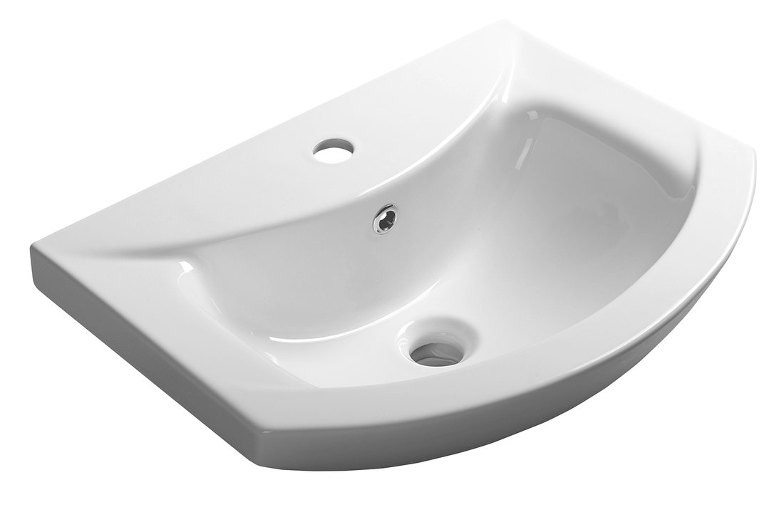 Aqualine Zero lavabo 55x43 cm semicircolare da mobile bianco 6055