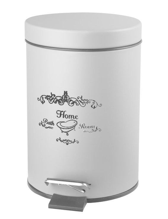 Aqualine Nicea secchio della spazzatura 3 l bianco-grigio 7500