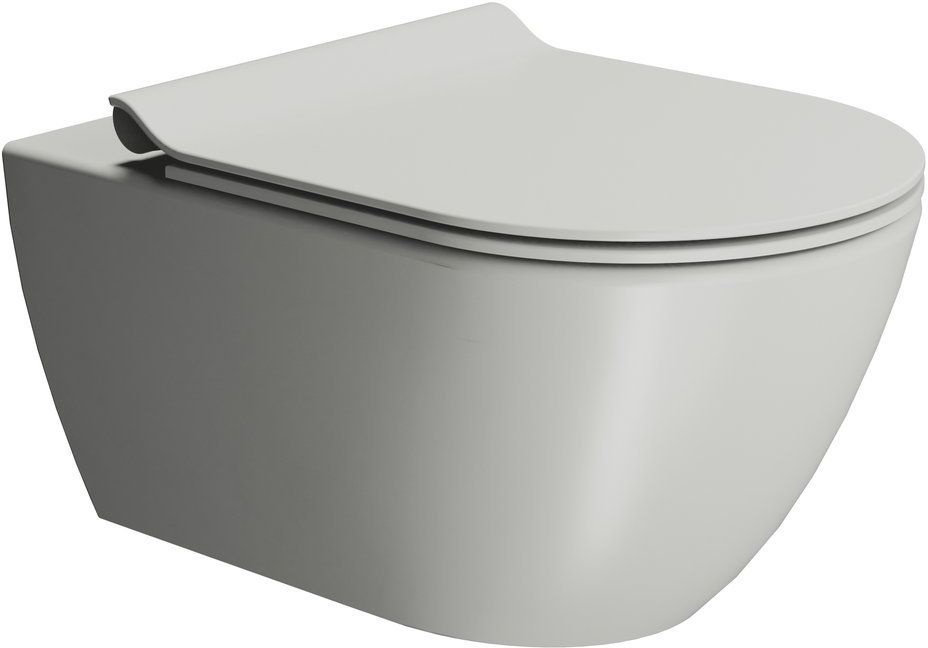 GSI Pura vaso wc sospeso senza brida grigio opaco 881517