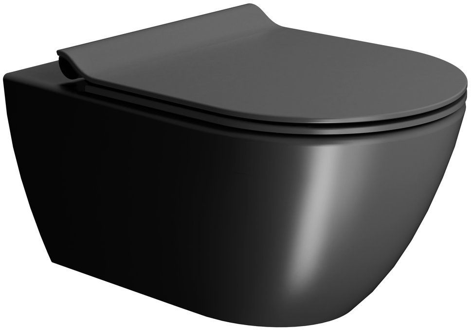 GSI Pura vaso wc sospeso senza brida nero opaco 881526
