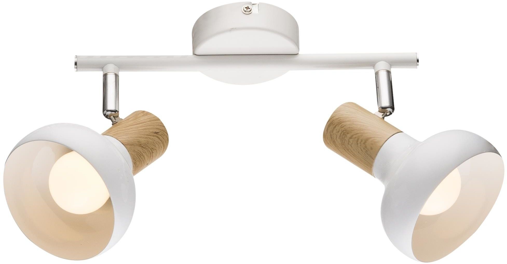 Candellux Puerto lampada da soffitto 2x40 W bianco-legno 92-62659