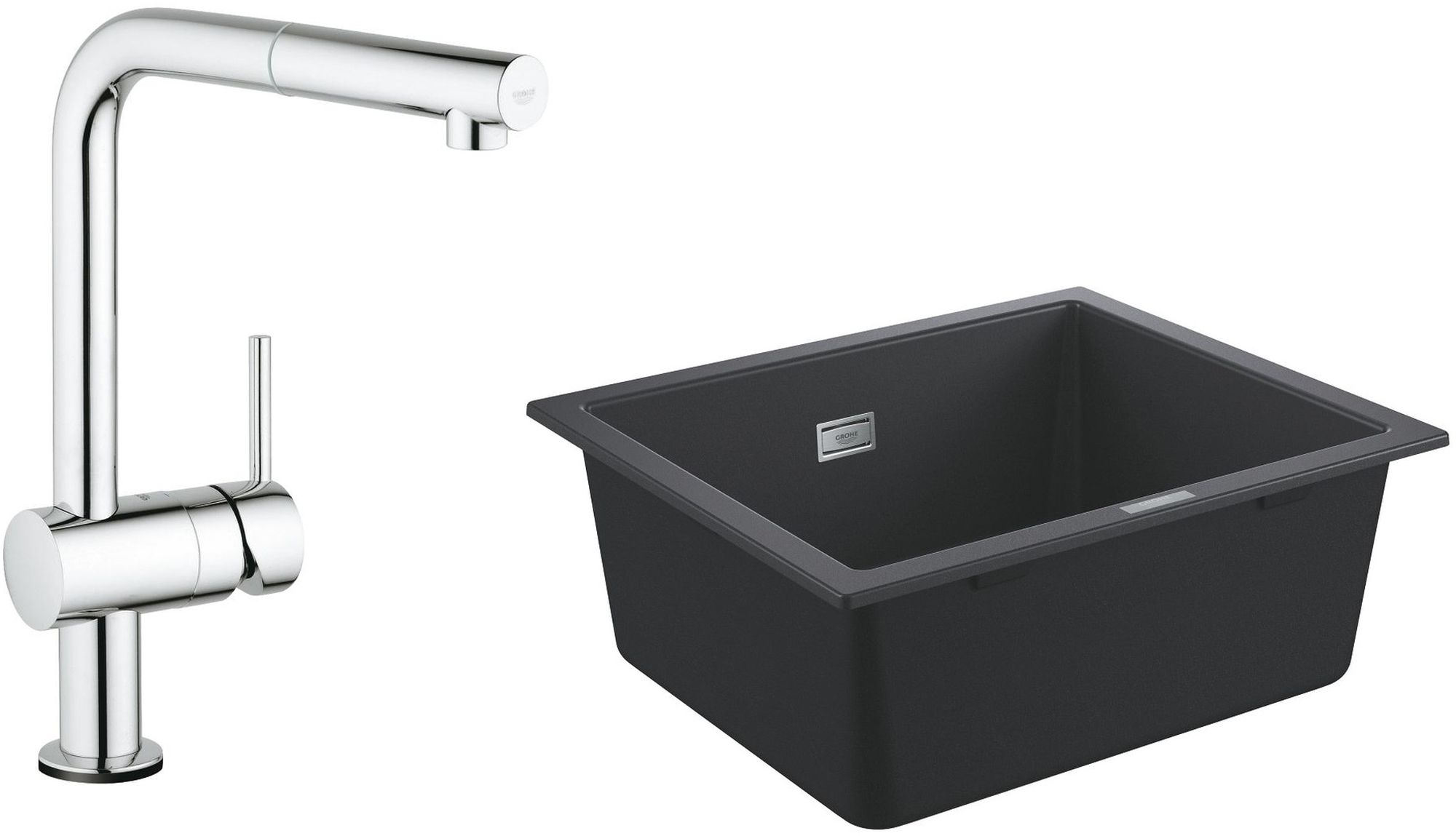 Set rubinetto da cucina Grohe Minta 31360001, lavello in granito Grohe K700 31654AP0