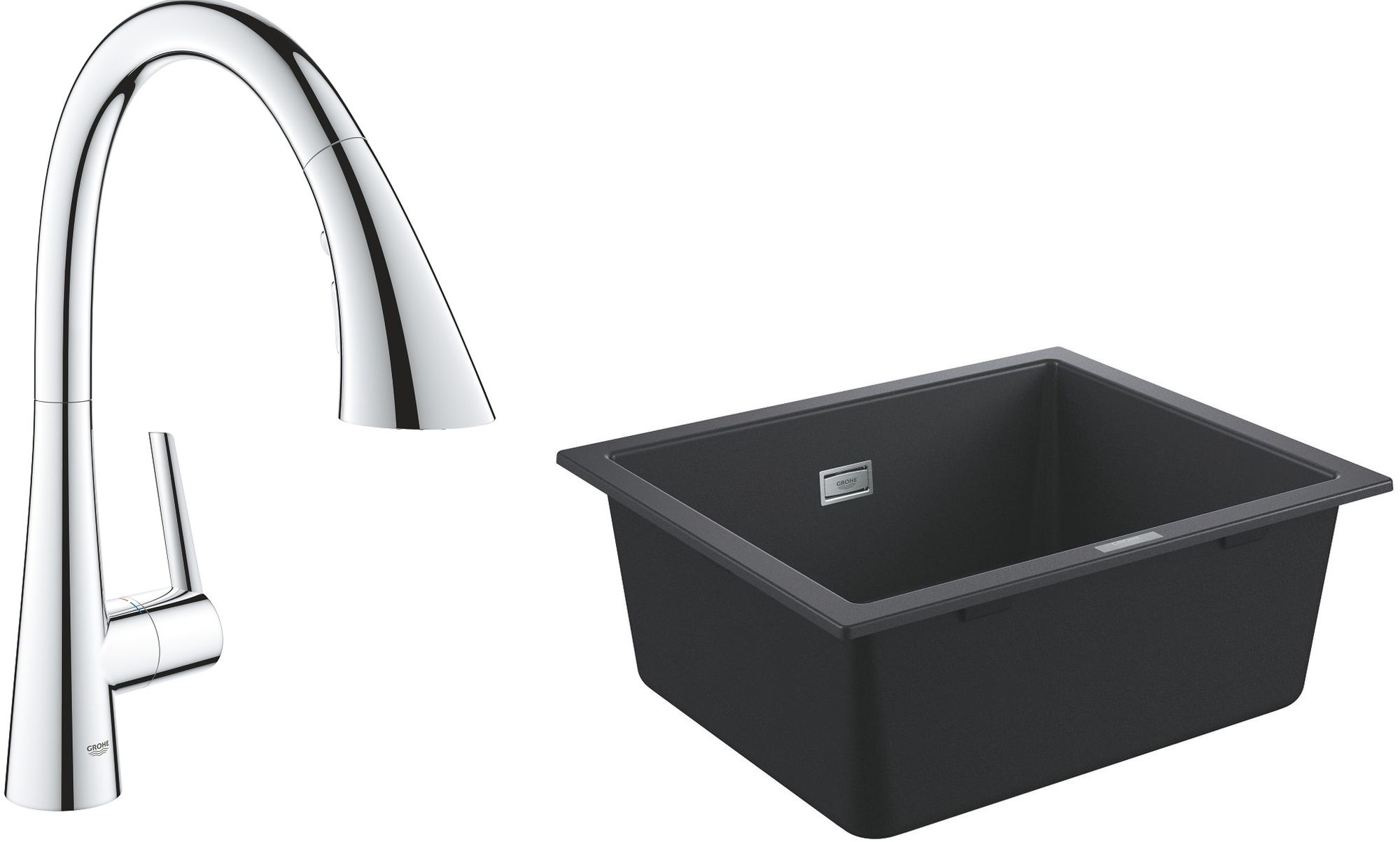 Set rubinetto da cucina Grohe Zedra 32294002, lavello in granito Grohe K700 31654AP0