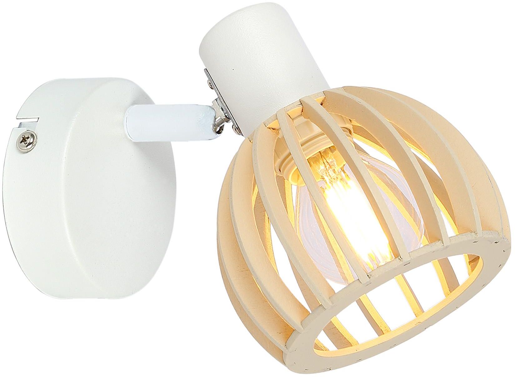 Candellux Atarri lampada da parete 1x25 W bianco-legno 91-68019