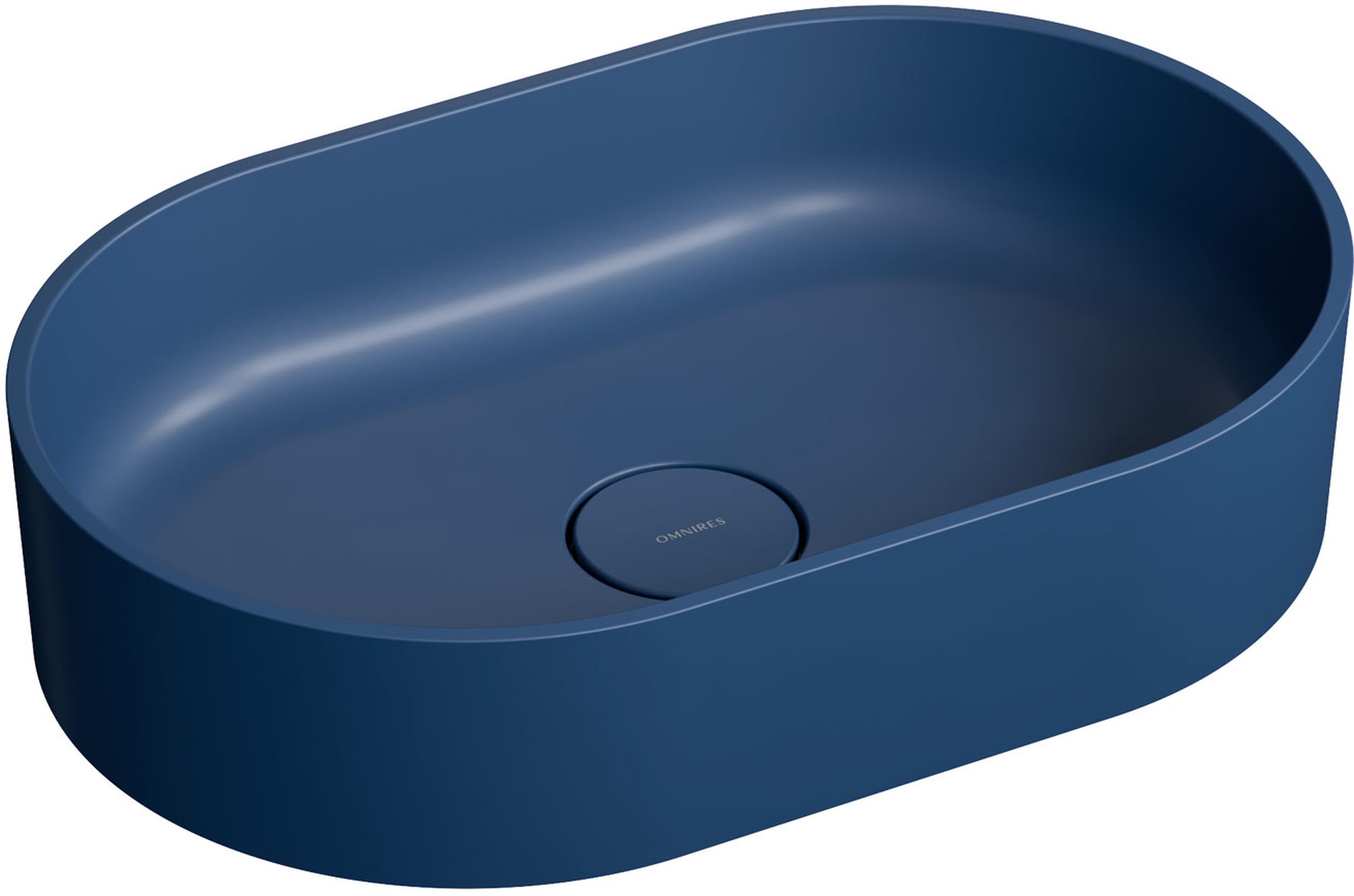 Omnires Ovo M+ lavabo 55x36 cm ovale da appoggio blu OVOUNMB