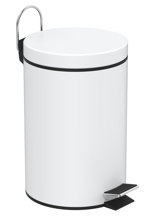 Aqualine Simple Line secchio della spazzatura 3 l bianco-nero 28103