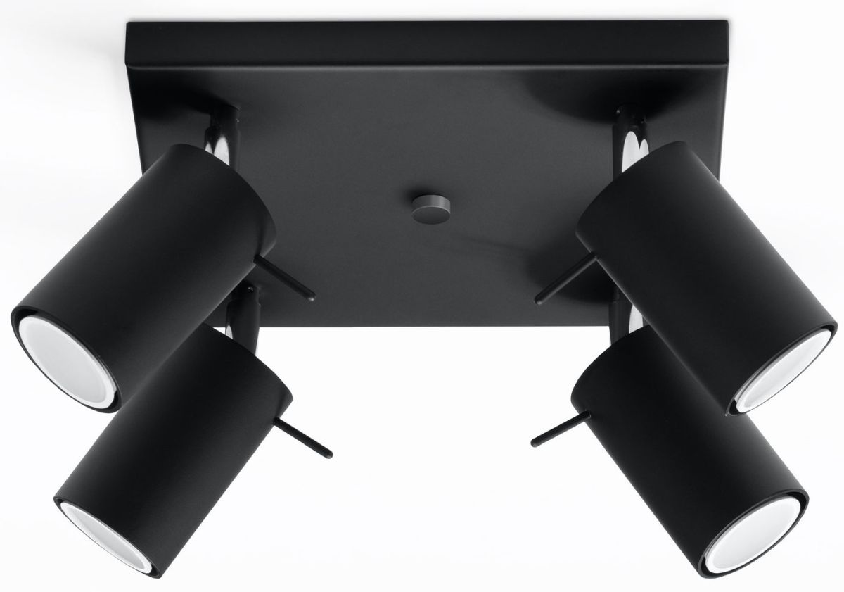 Sollux Lighting Ring lampada da soffitto 4x40 W nero SL.0094