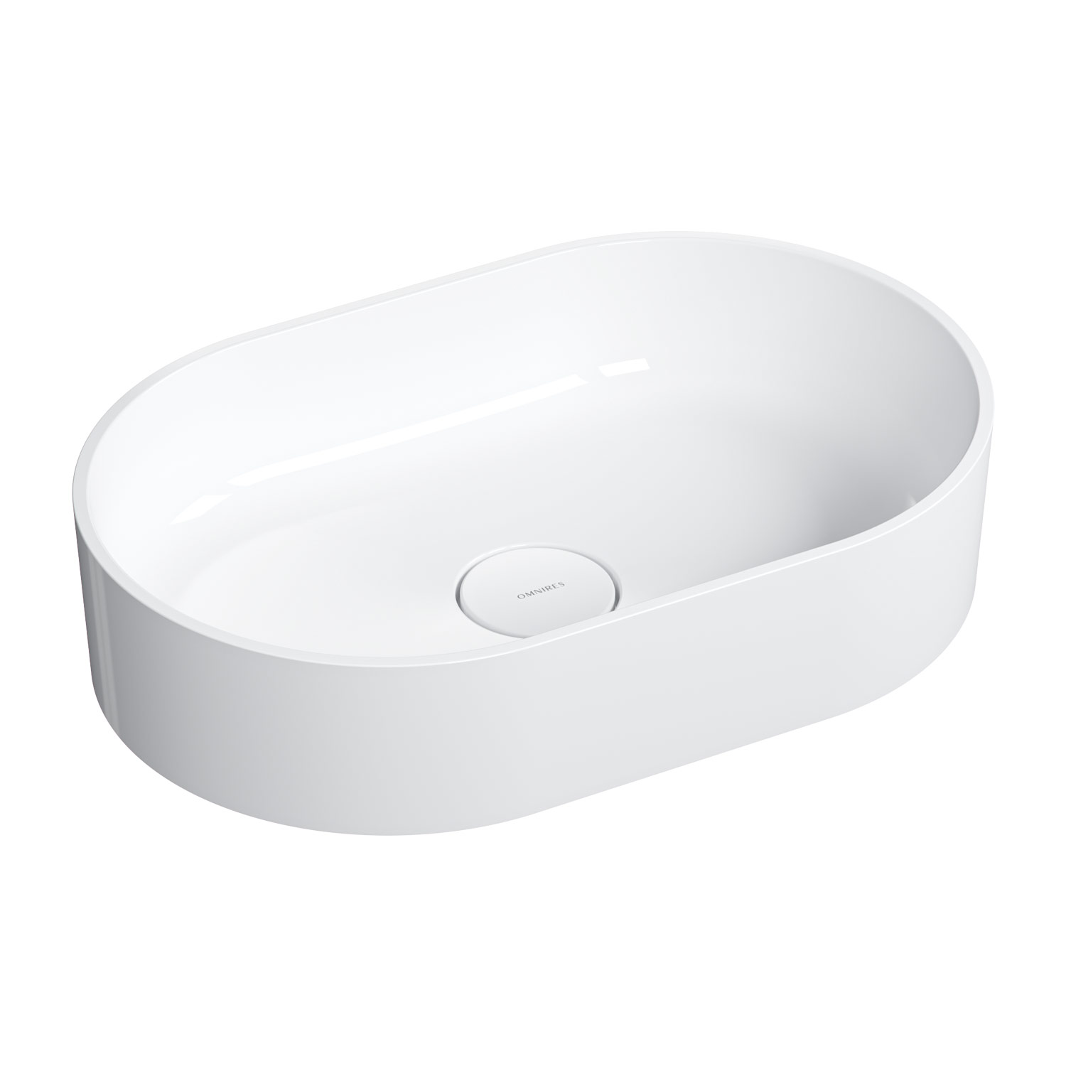 Omnires Ovo M+ lavabo 55x36 cm ovale da appoggio bianco OVOUNBP