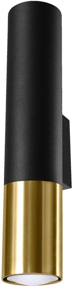 Sollux Lighting Loopez lampada da parete 2x40 W nero-oro SL.0950