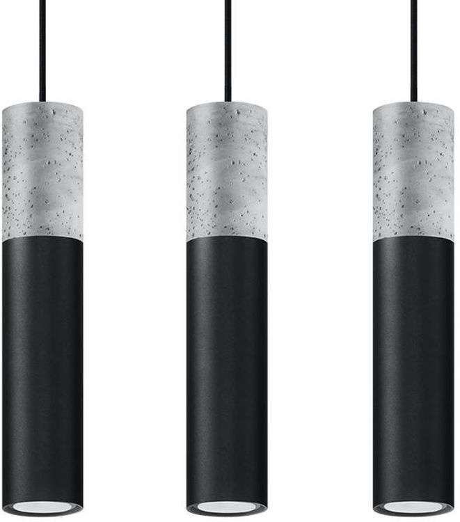 Sollux Lighting Borgio lampada sospesa 3x40 W nero-grigio/cenere SL.0652