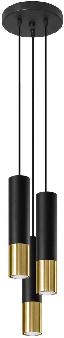 Sollux Lighting Loopez lampada sospesa 3x40 W nero-oro SL.0955