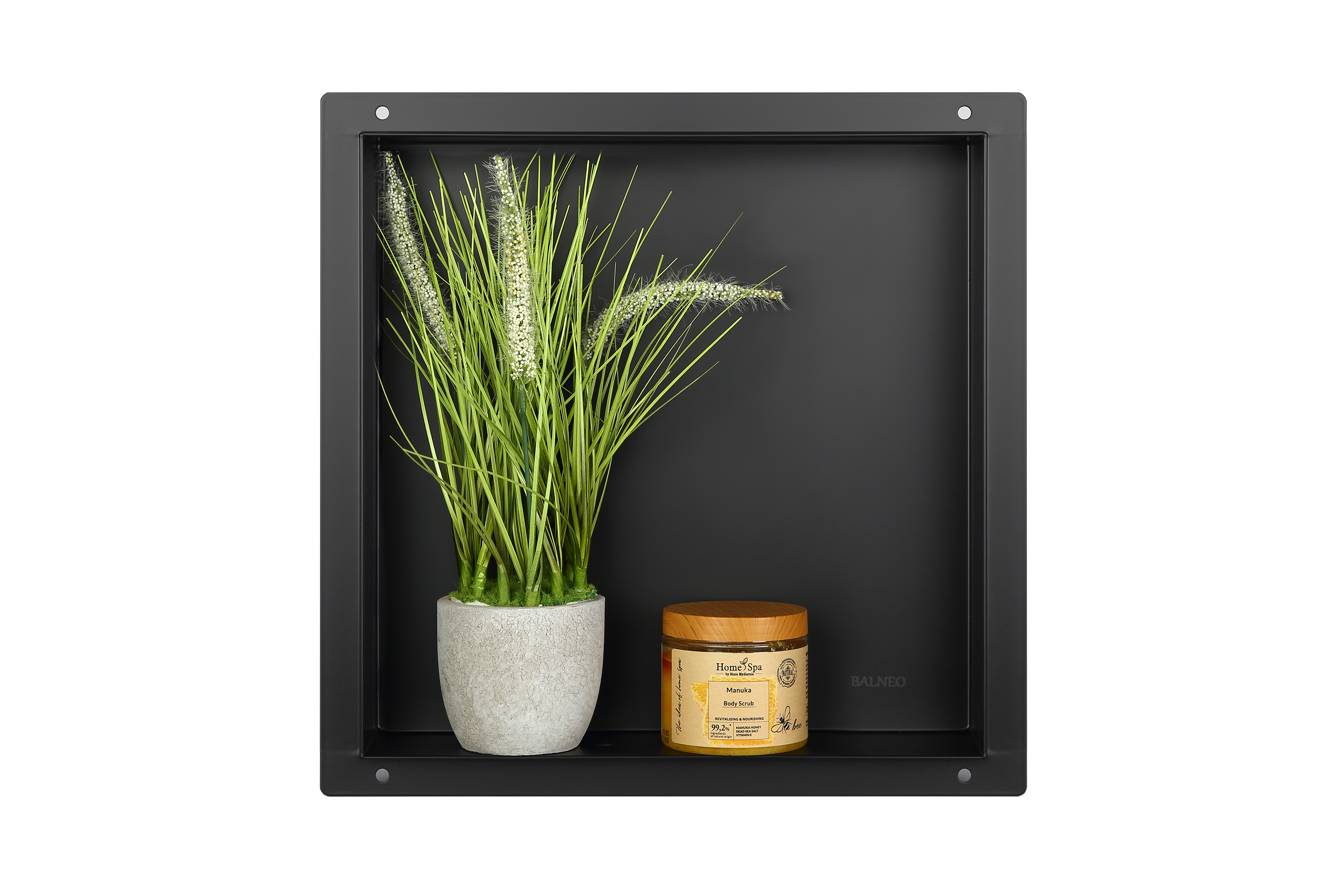 Balneo Wall-Box No Rim Black mensola per nicchia 30 cm nero OB-BL2-NR