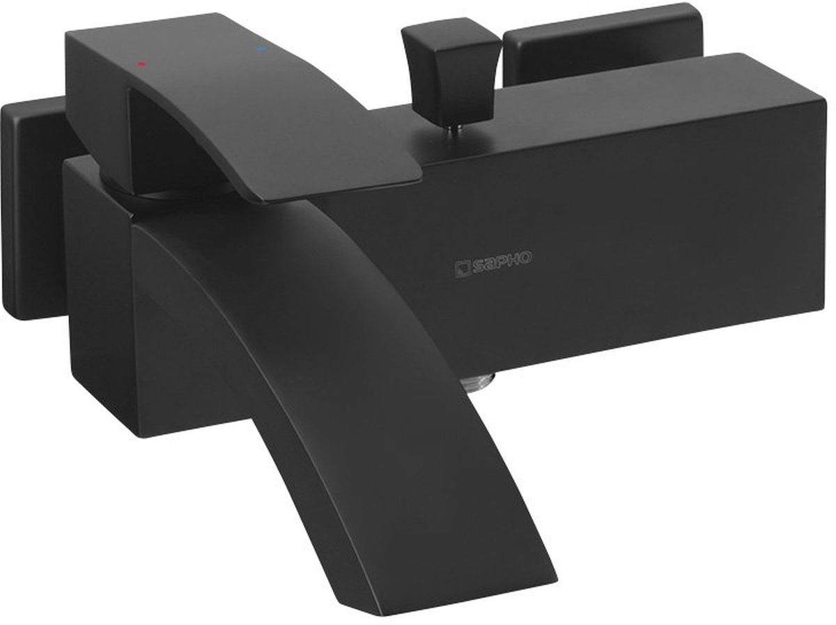 Sapho Ginko rubinetto per vasca e doccia a parete nero 1101-10B