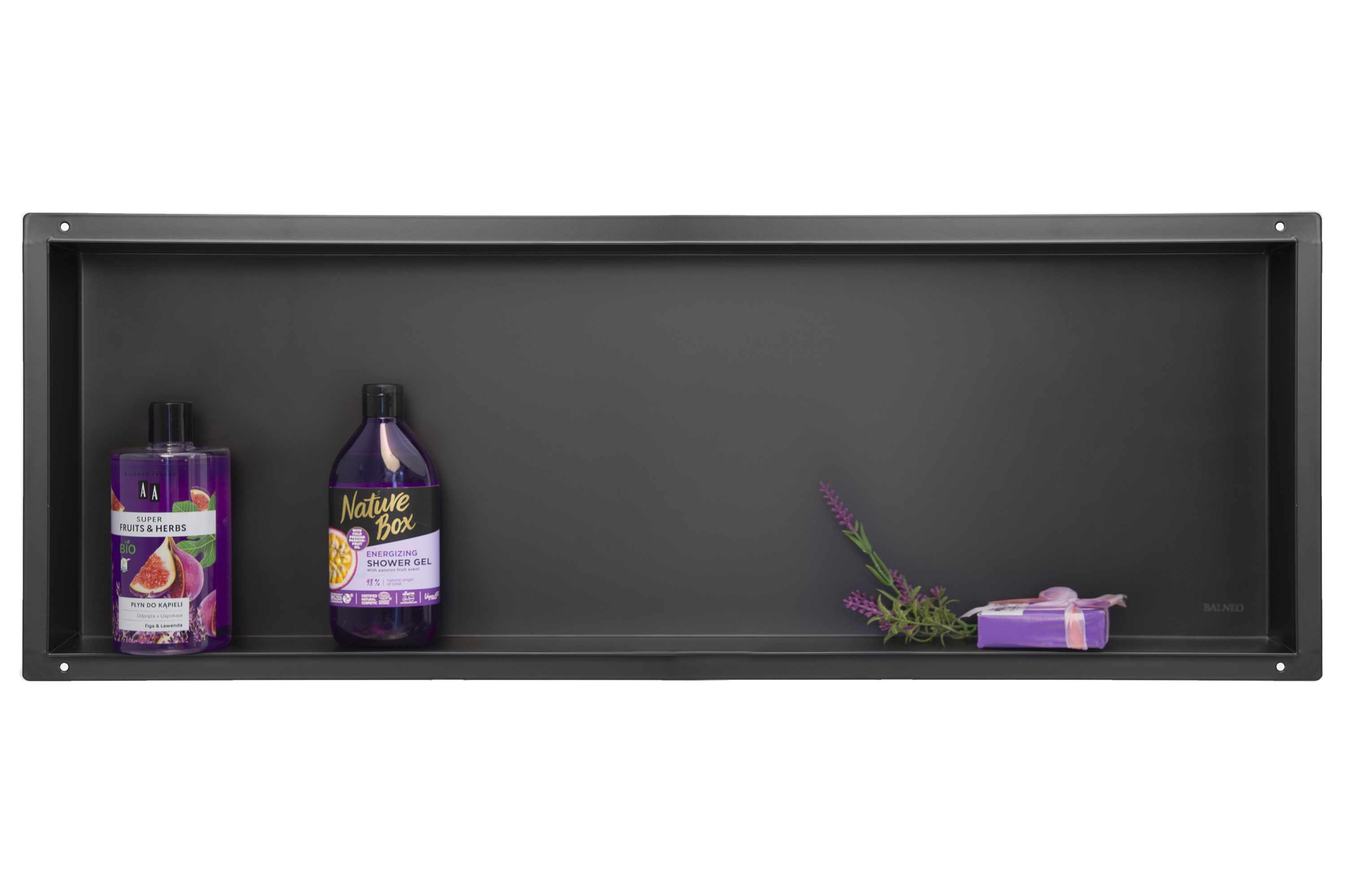 Balneo Wall-Box No Rim Black mensola per nicchia 90 cm nero OB-BL5-NR