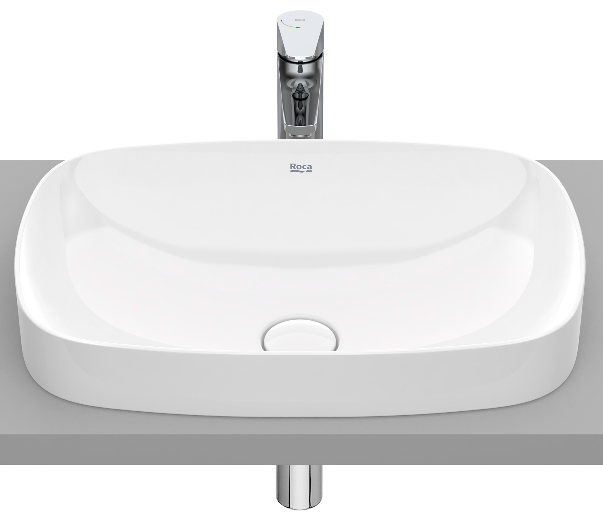 Roca Inspira lavabo 55x37 cm rettangolare da incasso bianco A327504S00