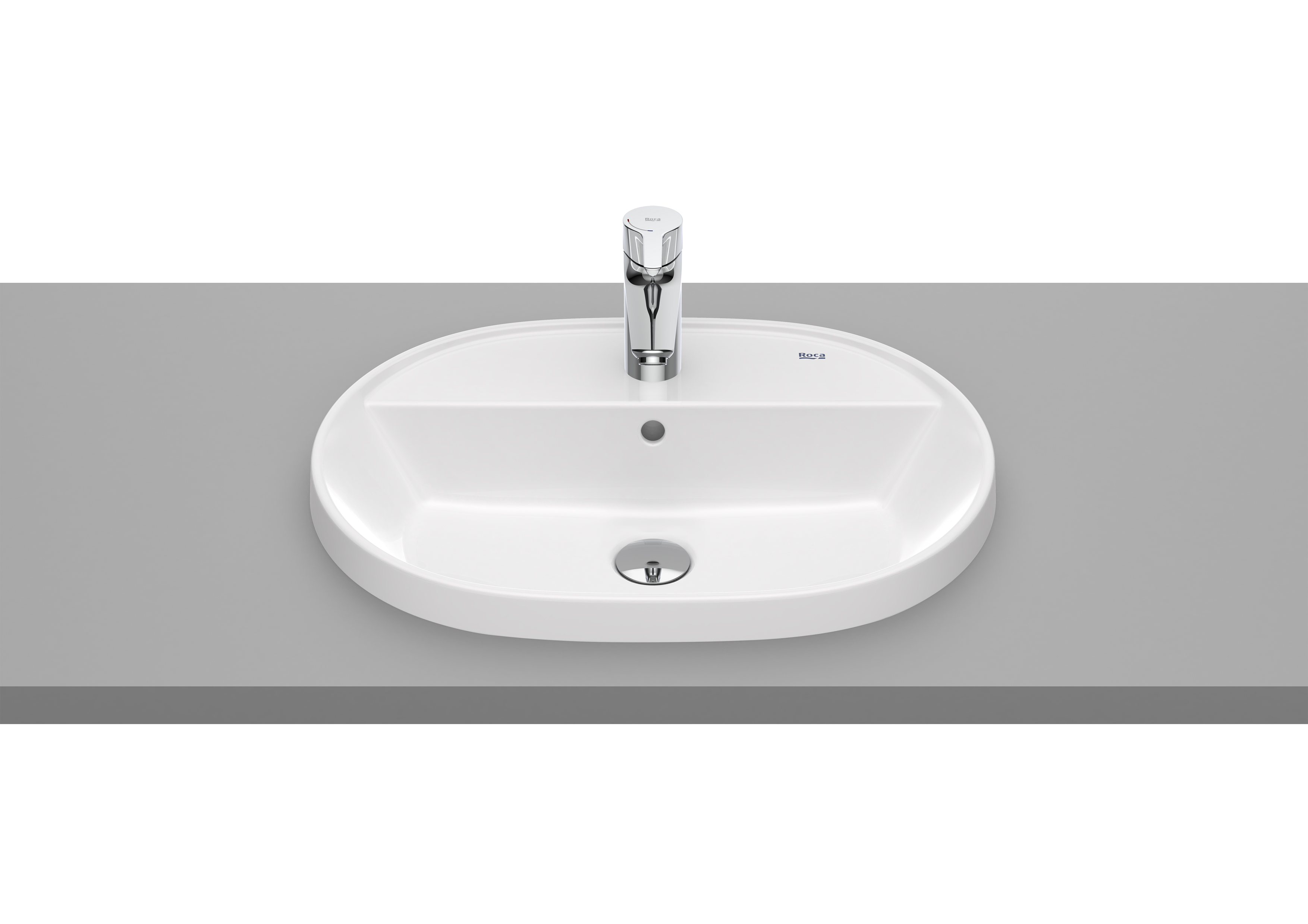 Roca Gap Round lavabo 55x40 cm ovale da incasso bianco A3270Y6S00