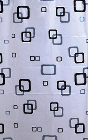 Aqualine tenda doccia 180x180 cm bianco-nero-blu ZV010