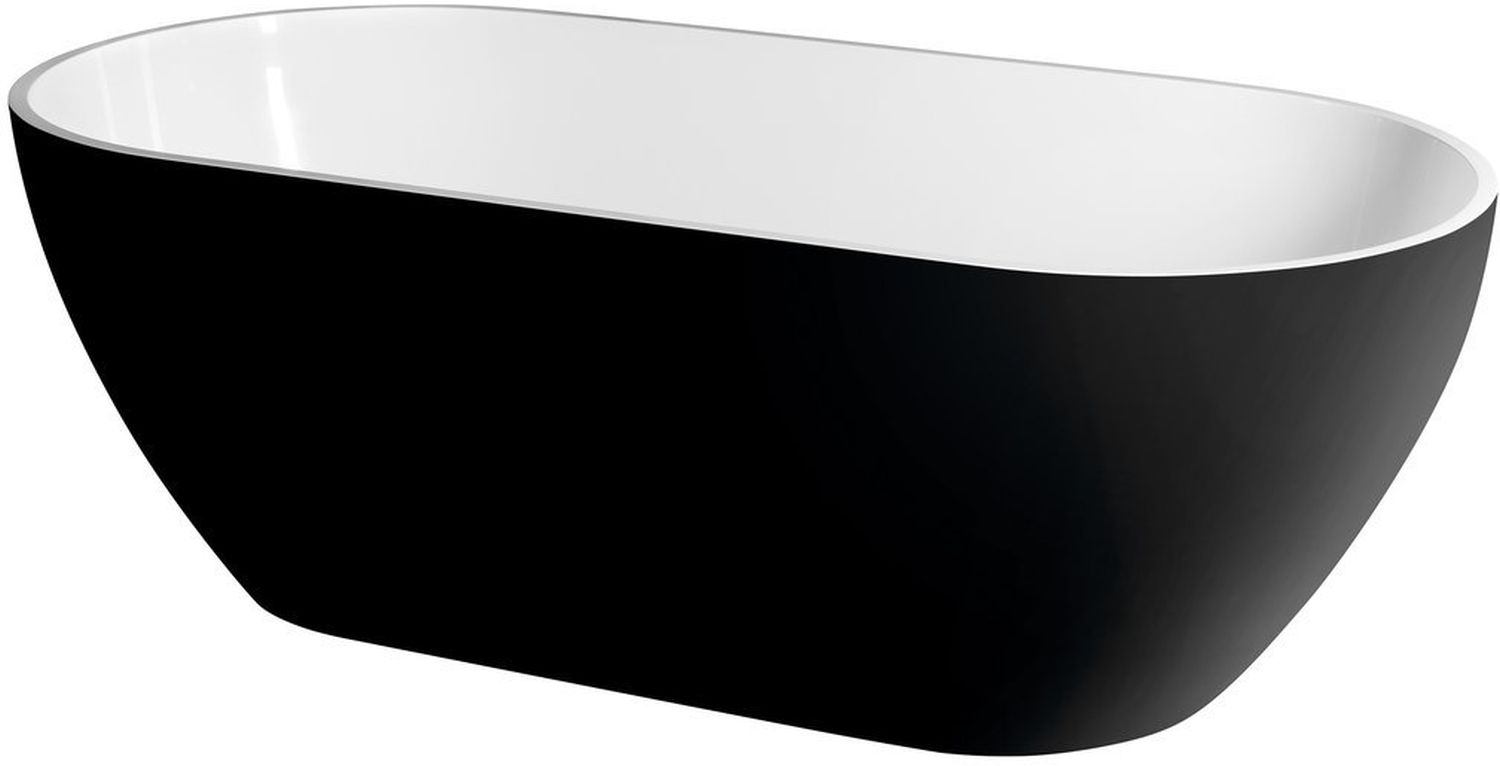 Polysan Reduta vasca da bagno freestanding 150x75 cm ovale bianco-nero-bicolore 72974
