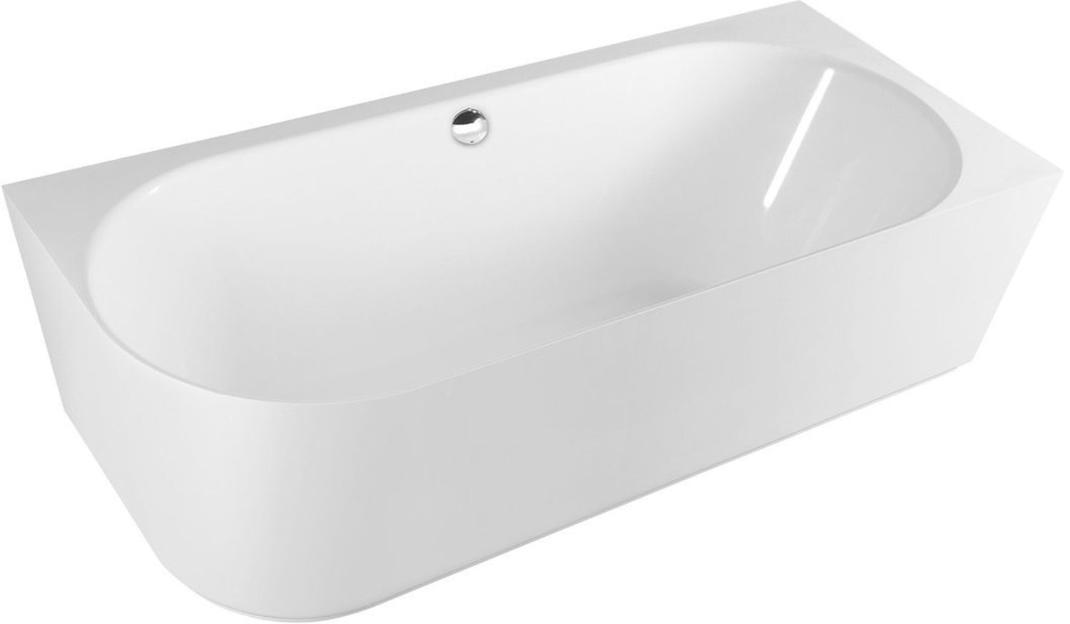 Polysan Sussi vasca da bagno a parete 160x70 cm ovale bianco 90191R