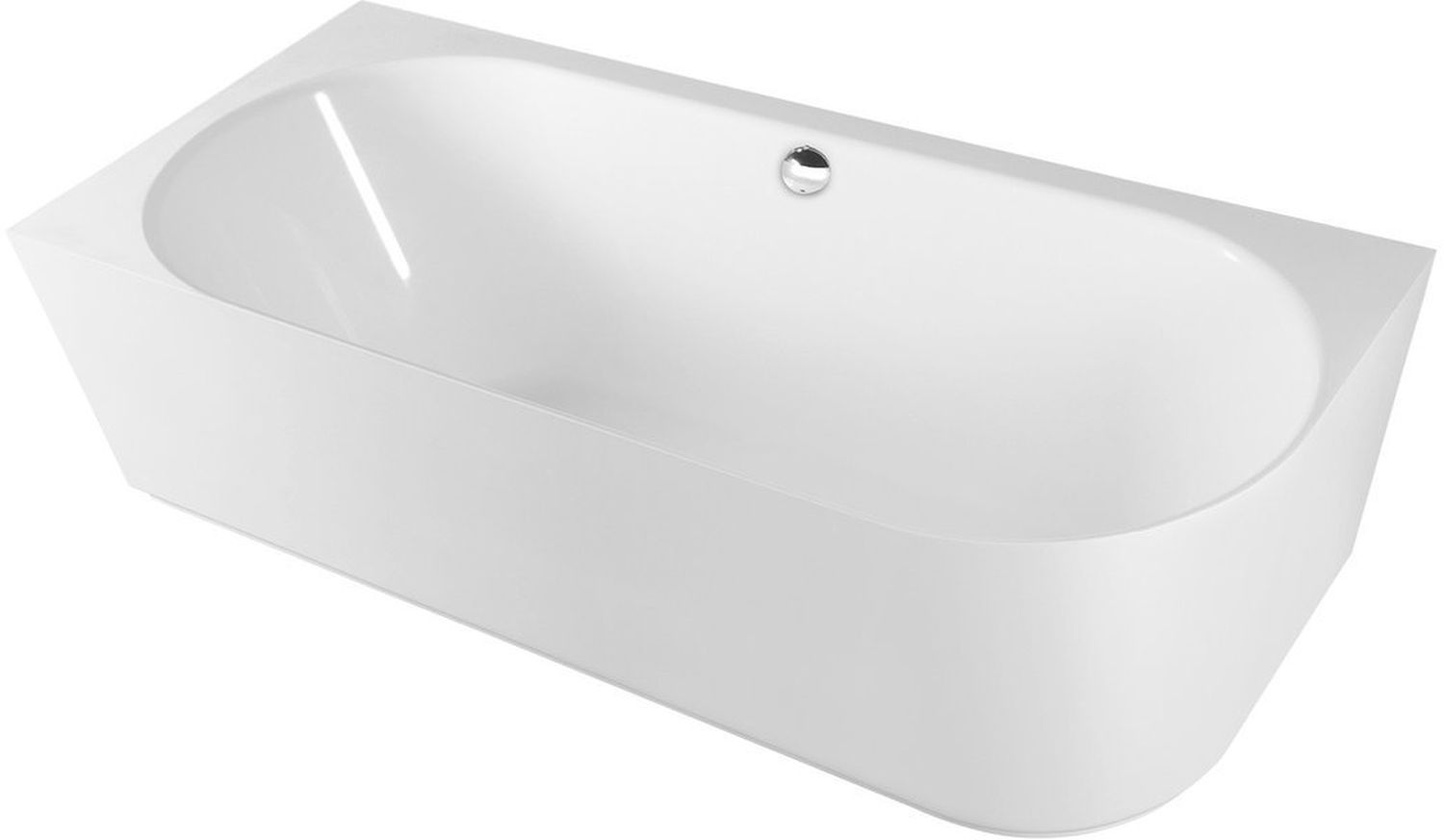 Polysan Sussi vasca da bagno a parete 160x70 cm ovale bianco 90191L