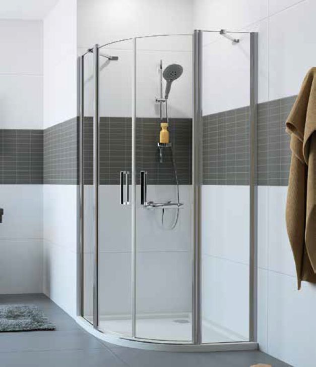Huppe Classics 2 1/4 koła box doccia 90x90 cm semicircolare argento lucida/vetro trasparente C24002.069.322