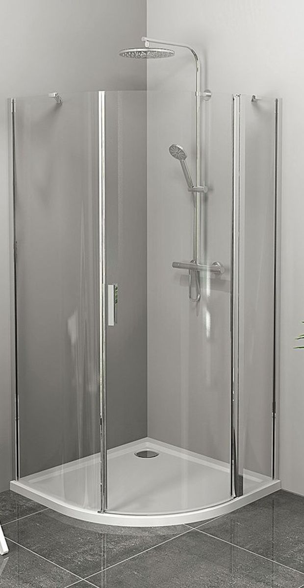 Polysan Zoom Line box doccia 90x90 cm semicircolare cromo lucida/vetro trasparente ZL2615R