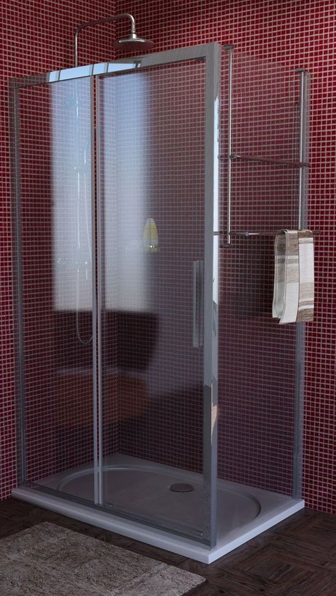 Polysan Lucis Line parete doccia 90 cm cromo lucida/vetro trasparente DL3415