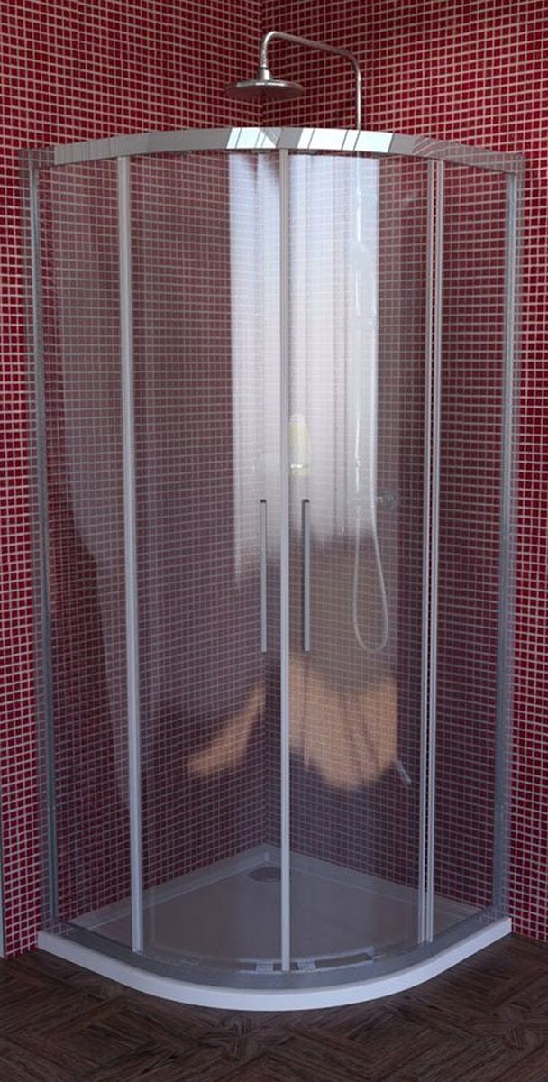 Polysan Lucis Line box doccia 100x100 cm semicircolare cromo lucida/vetro trasparente DL3015