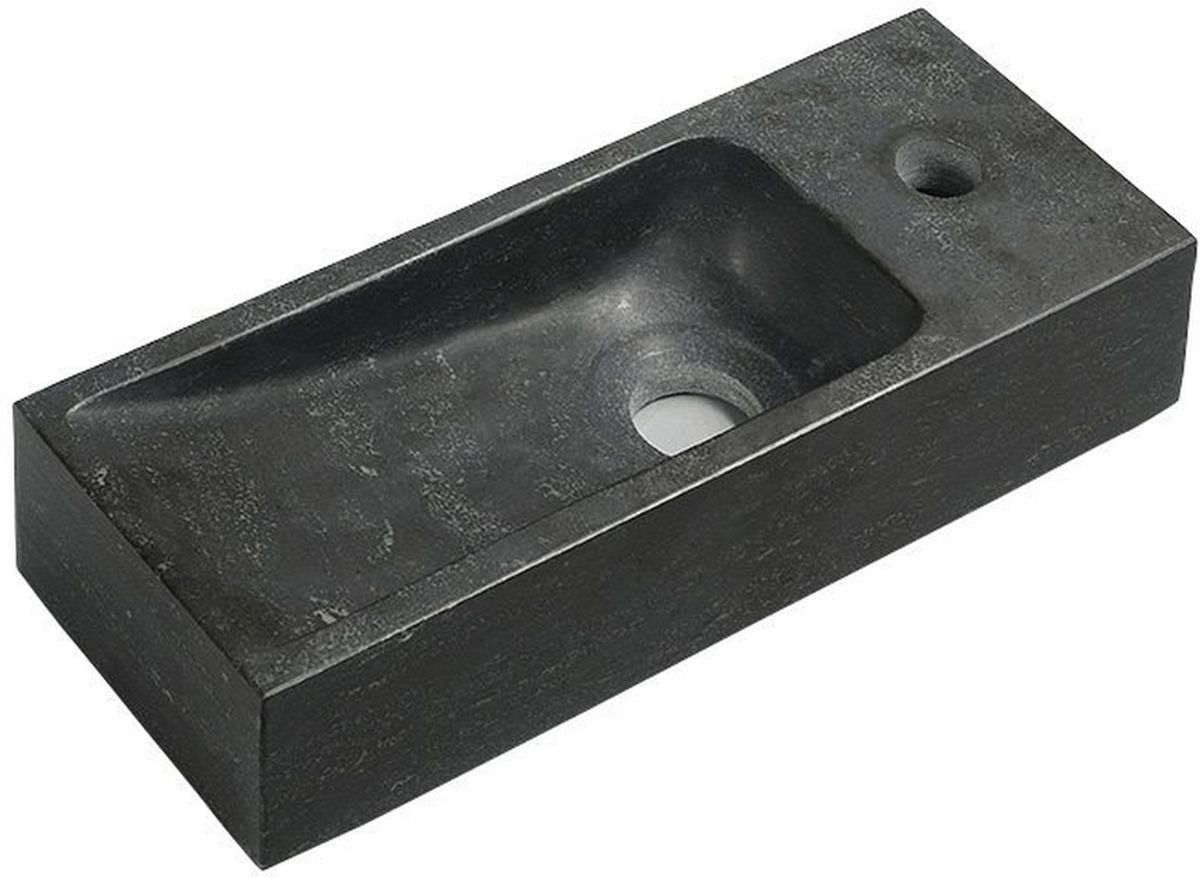 Sapho Blok lavabo 38x14 cm rettangolare a parete antracite opaca 2401-31