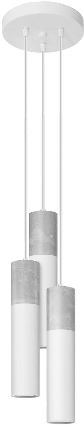 Sollux Lighting Borgio lampada sospesa 3x12 W bianco-calcestruzzo SL.1080