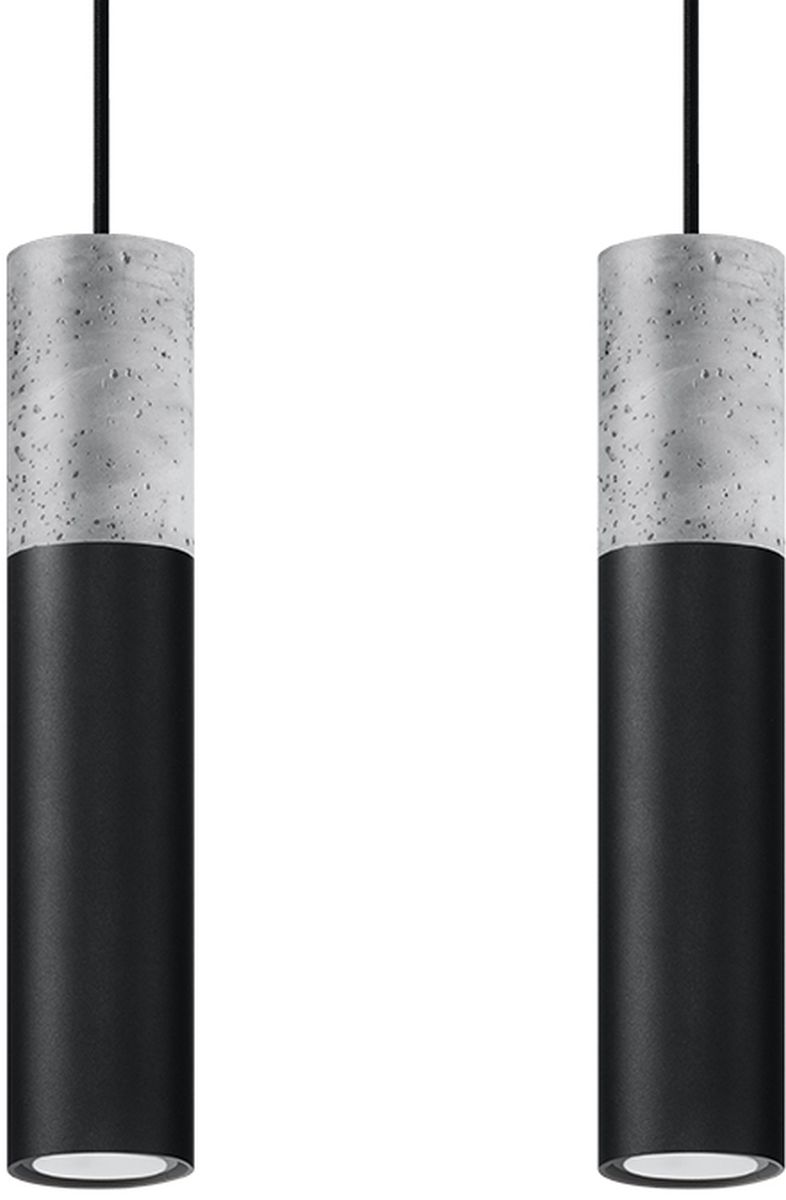 Sollux Lighting Borgio lampada sospesa 2x40 W nero-grigio/cenere SL.0651