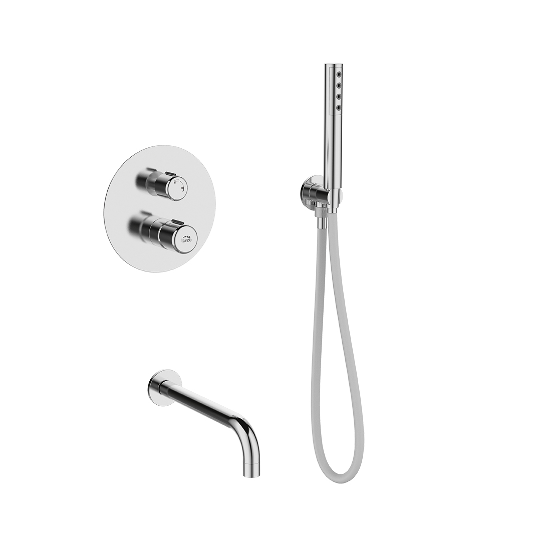 Laveo Pretto set per vasca e doccia da incasso cromo BAO011P