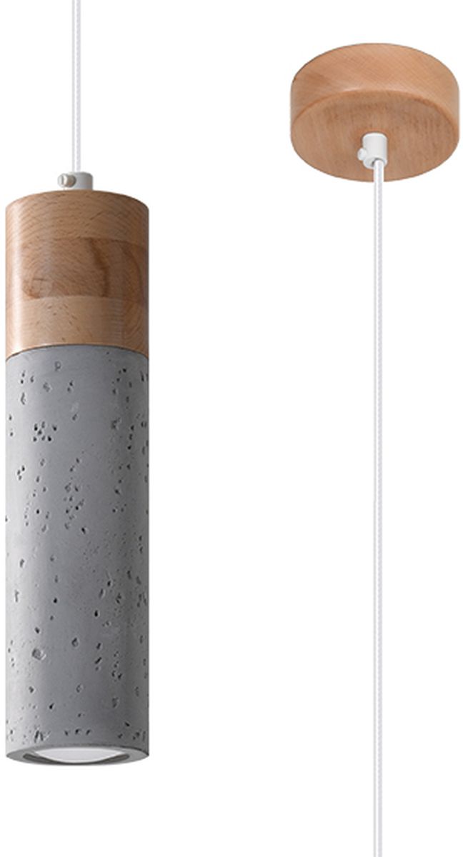 Sollux Lighting Zane lampada sospesa 1x40 W grigio/cenere-legno SL.0965