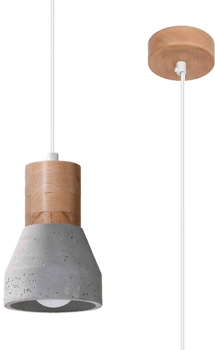Sollux Lighting Qubic lampada sospesa 1x60 W grigio/cenere-legno SL.0964