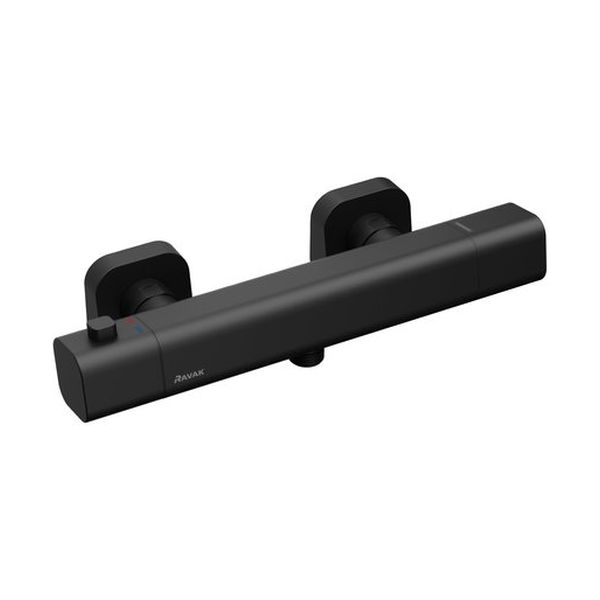 Ravak 10° rubinetto per doccia a parete con termostato nero X070154