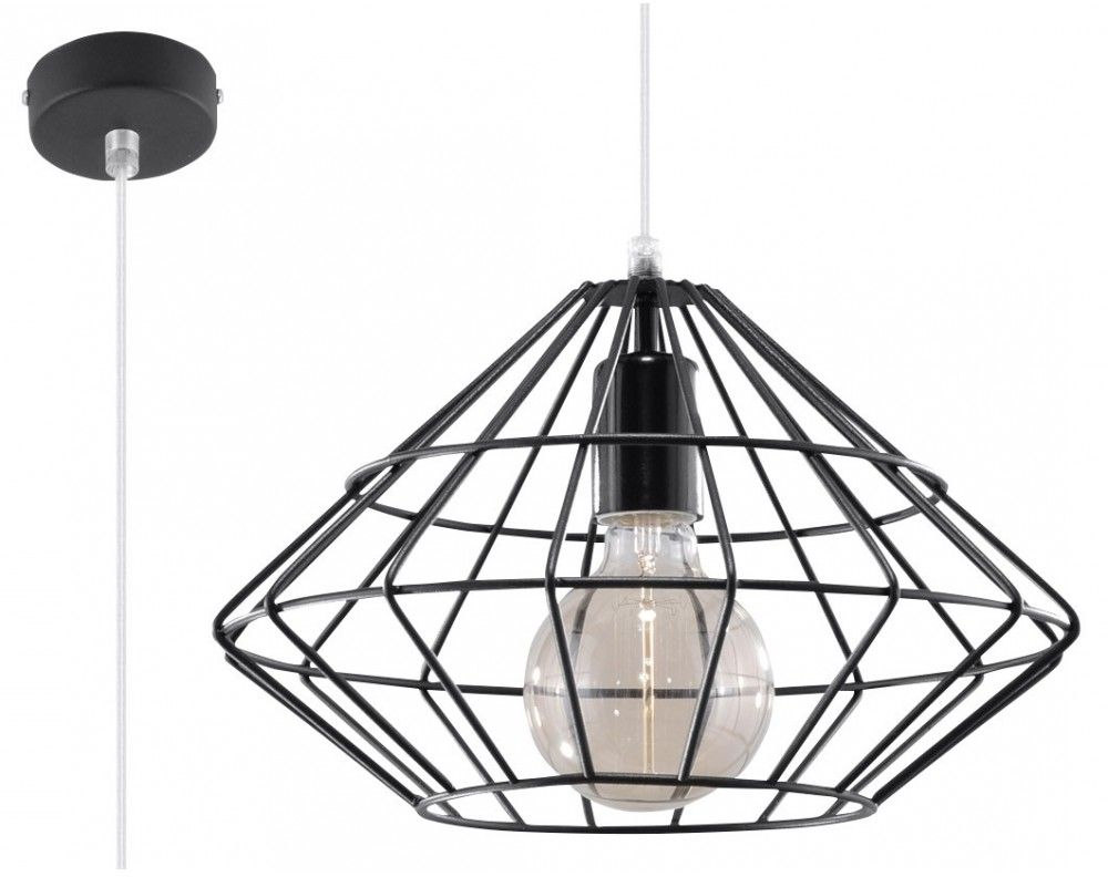 Sollux Lighting Umberto lampada sospesa 1x60 W nero SL.0294