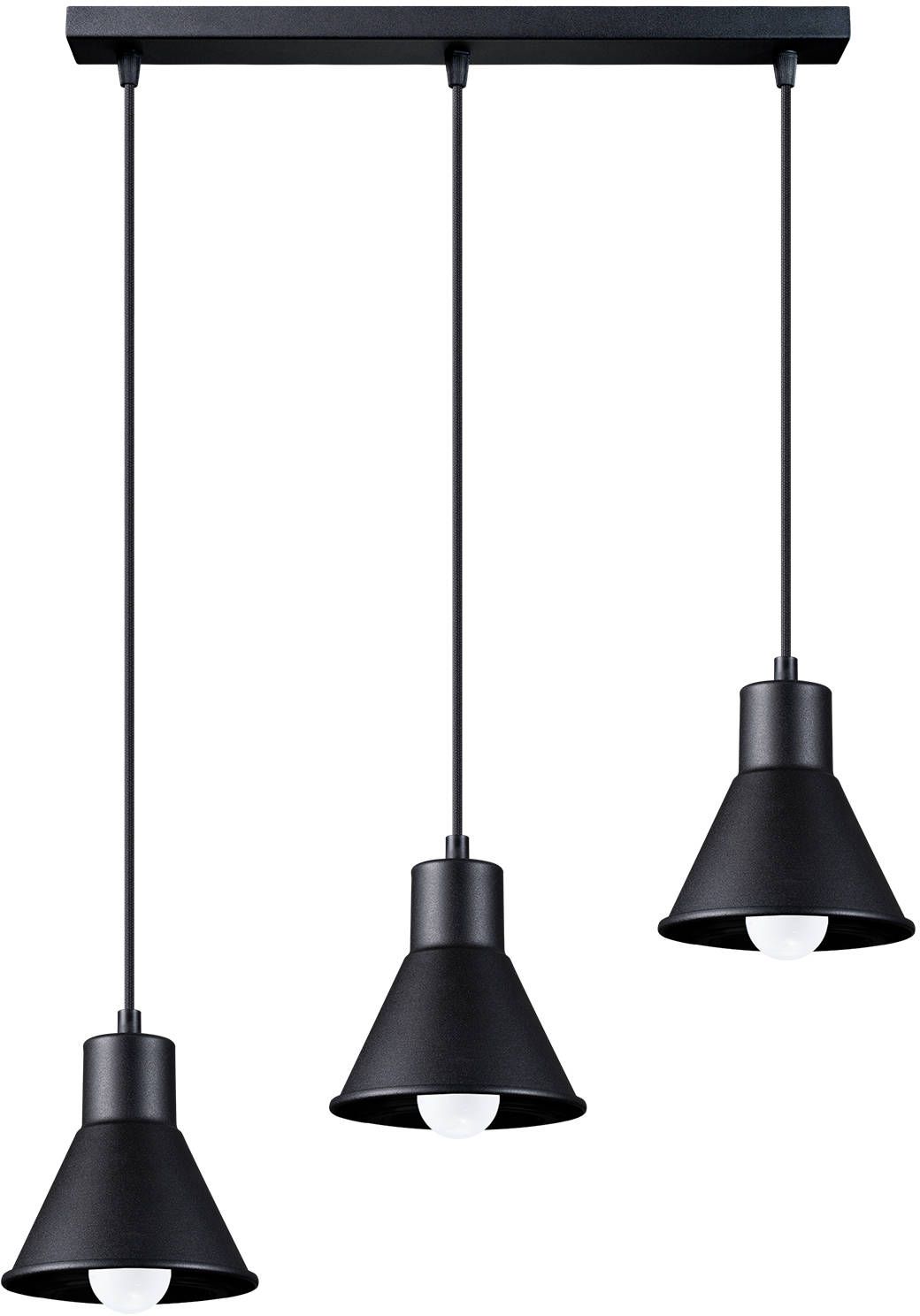 Sollux Lighting Taleja lampada sospesa 3x60 W nero SL.0986