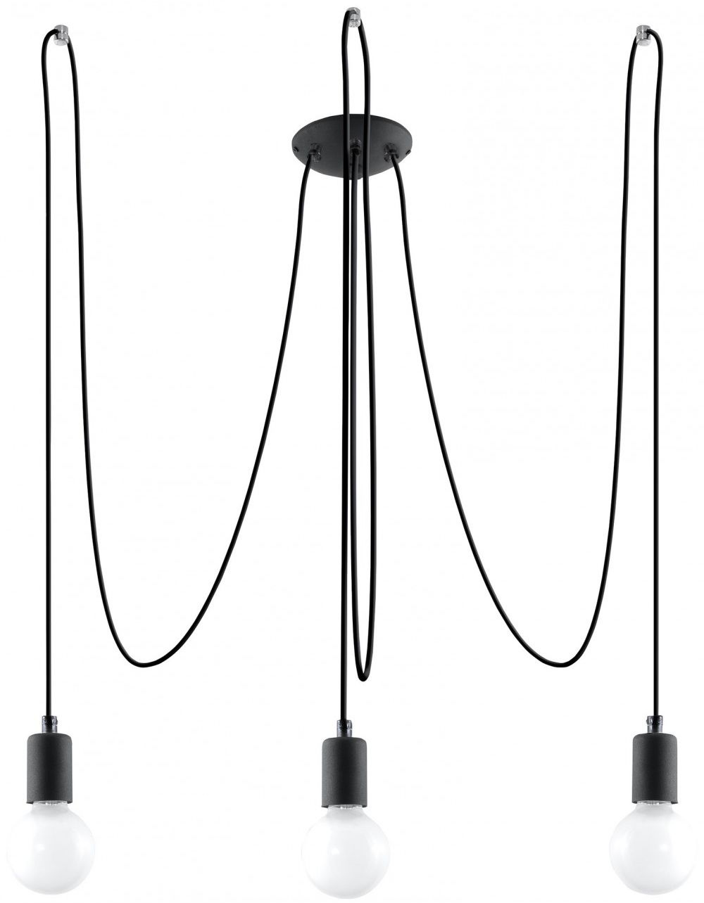 Sollux Lighting Edison lampada sospesa 3x60 W nero SL.0370