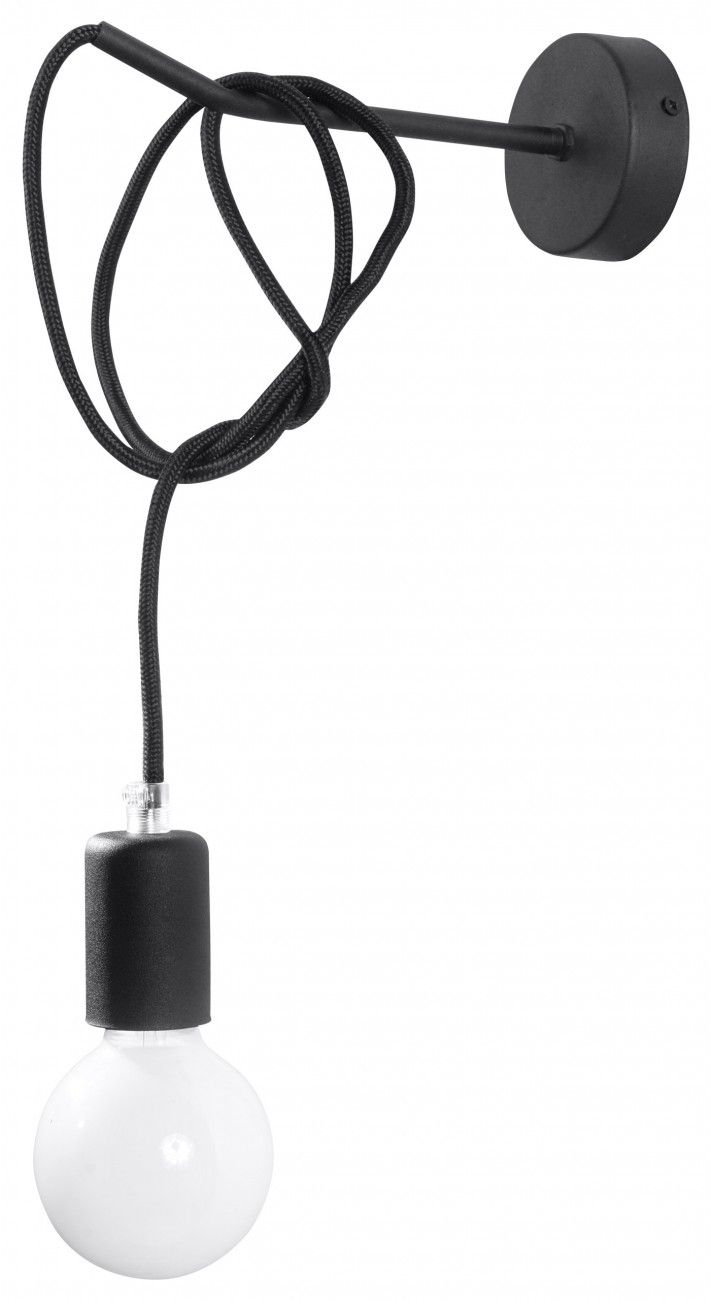 Sollux Lighting Edison lampada da parete 1x60 W nero SL.0373