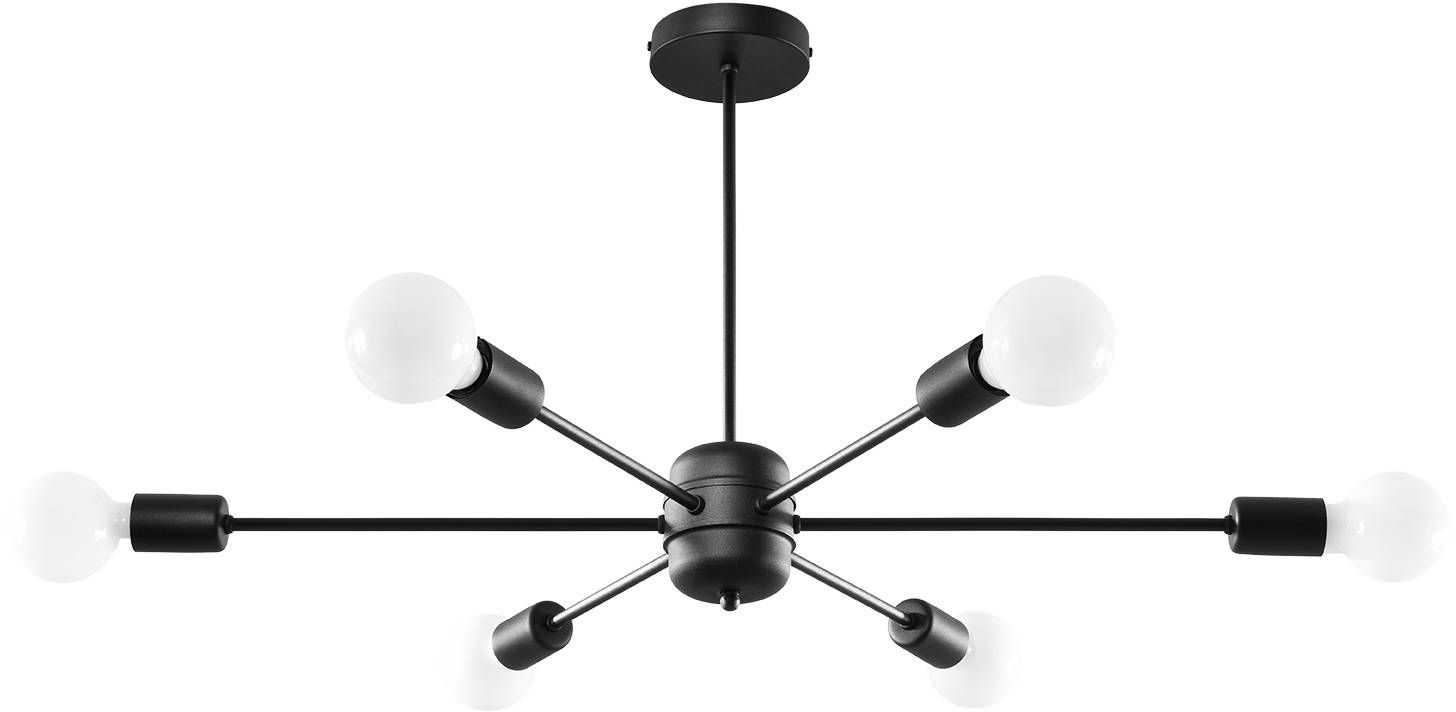 Sollux Lighting Lango lampada da soffitto 6x60 W nero SL.1023