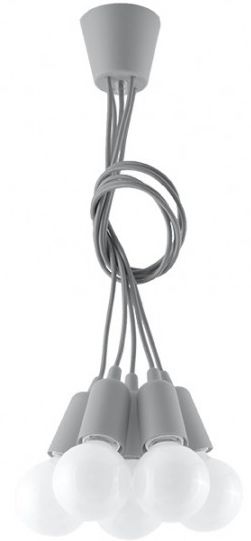 Sollux Lighting Diego lampada sospesa 5x60 W grigio/cenere SL.0577
