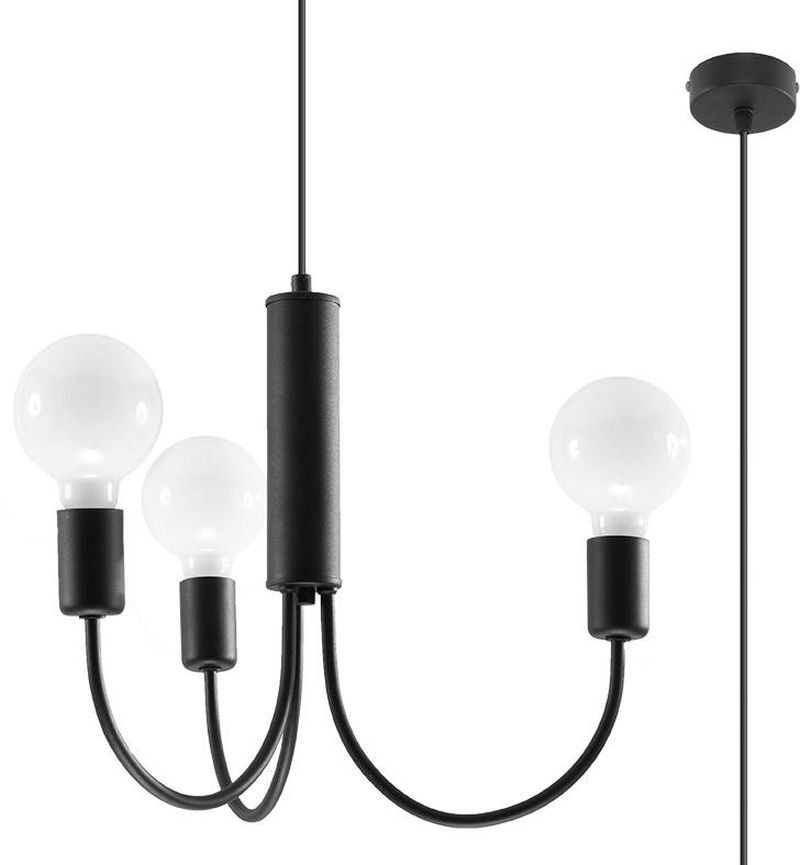 Sollux Lighting Piccolo lampada sospesa 3x60 W nero SL.0856