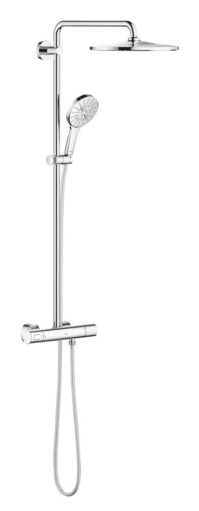 Grohe Rainshower set doccia a parete con termostato con soffione StarLight Chrome 26647000
