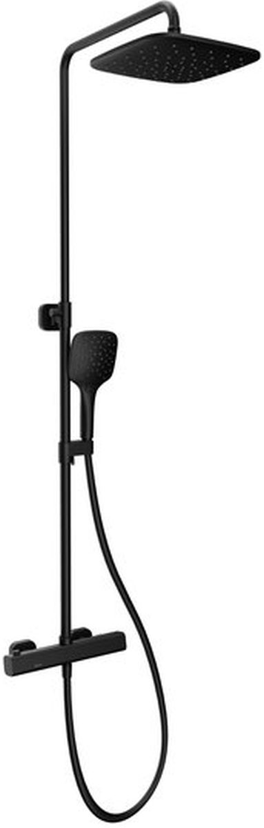 Ravak 10° set doccia a parete con termostato con soffione nero X070160