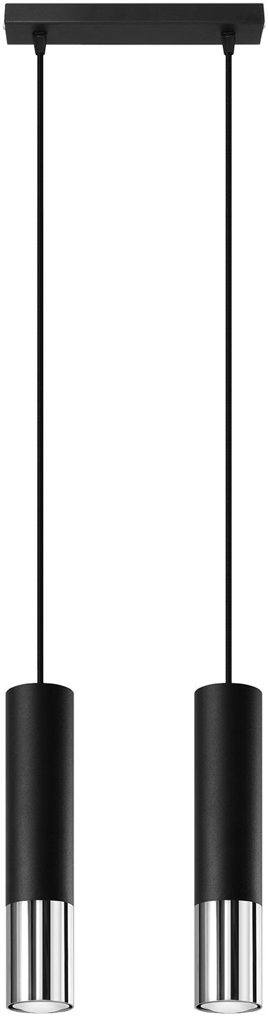 Sollux Lighting Loopez lampada sospesa 2x40 W nero-cromo SL.0941