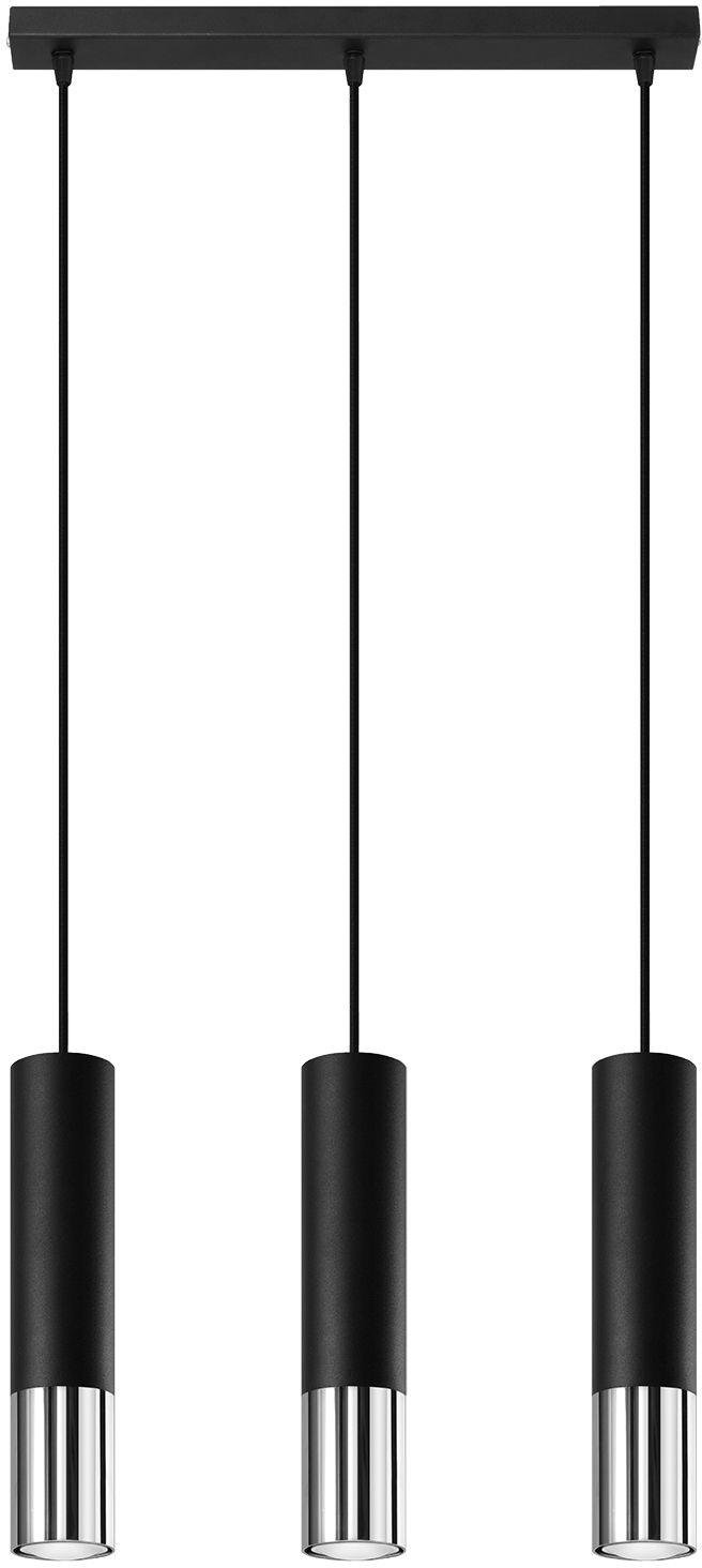 Sollux Lighting Loopez lampada sospesa 3x40 W nero-cromo SL.0942